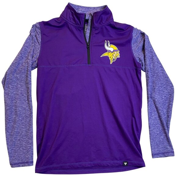 Minnesota Vikings NFL Fanatics Pro Line Men's 1/4 Zip Pullover Small Long Sleeve - Picture 1 of 10